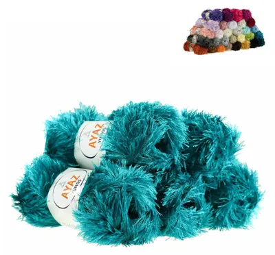 Produktbild von Fransen-Strickgarn Yumos 5 Knäuel je 150m/100g Strickgarn Wolle Strickwolle