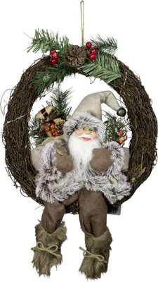 Produktbild von Weihnachtskranz für Haustür Weihnachtsmann, Herbstkranz Dekoration hängende Kamin Dekoration für Tür, innen
