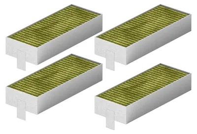 4 Aktivkohlefilter, 195x75x34 mm, kompatibel mit Bosch