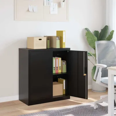 Immagine prodotto di Mobile archivio nero 79x40x90 cm in acciaio - Archivi 339734