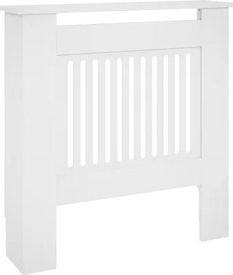 Zdjęcie produktu dla HOMCOM Osłona grzejnika z poziomymi listwami, biała Osłona grzejnika, dekoracja grzejnika Osłona grzejnika do salonu, sypialni, 78 x 19 x 81 cm