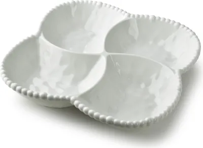 Produktbild von Servierschale Porzellan Basic 4-Fach 25x25x5 cm Weiß 1 Stück