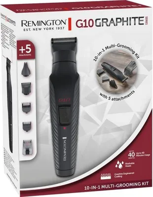 Zdjęcie produktu dla Multifunktionsset - REMINGTON - G10 Graphite Series - 10 in 1 - Selbstschärfende Klingen, - Akkulaufzeit 40 Min. - USB