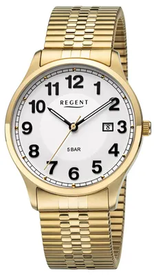 Regent F-1574 Herrenuhr mit Zugband Goldfarben 1