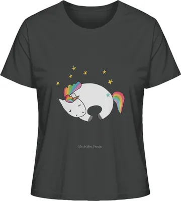 Produktbild von Mr. & Mrs. Panda damen shirt Einhorn Nacht Größe XL - Anthrazit - Geschenk, Freundin, Oberteil, Unicorn, Einhörner, Basic, Menschen, Sommershirt, Traum, Baumwoll T-Shirt