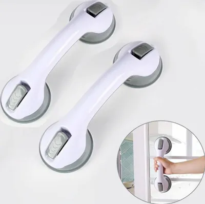 Immagine prodotto di 2 maniglie per vasca da bagno senza foratura, maniglie di sostegno con ventose per bambini e anziani, grigio