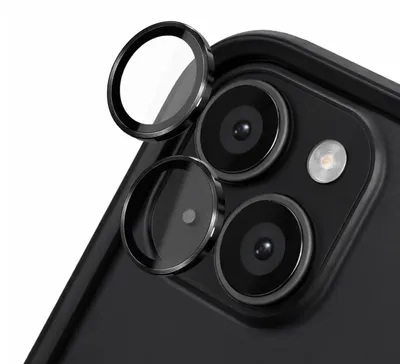 Produktbild von Rhinoshield, Kratzfeste Kamerafolie für Apple iPhone 15 / 15 Plus, Schwarz