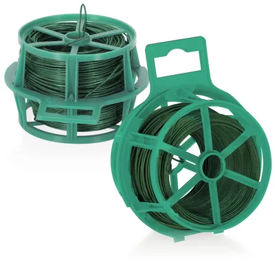 Immagine prodotto di 100 metri di filo di ferro, 2 rotoli, ciascuno da 50 metri, rivestito in plastica