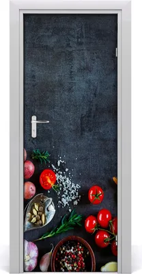 Produktbild von Tulup Türaufkleber 75x205 cm Dekorative Aufkleber Selbstklebend Wasserdichte Tapete Abnehmbar Schlafzimmer Wohnzimmer Wohnkultur - Gemüse und Gewürze