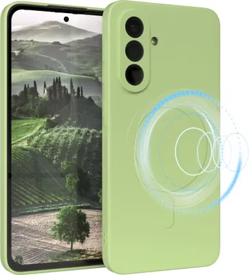 Produktbild von EAZY CASE - Silikonhülle magnetisch für Samsung Galaxy A36, Hülle Silikon, weich stoßfeste Magnet Handyhülle, Schutzhülle mit Kameraschutz, TPU Bumper in Grün