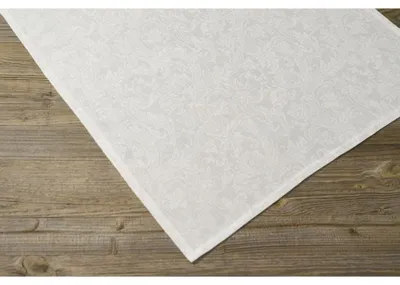 Imagen del producto de Mantel individual MILA, diseño damasco, color blanco, confeccionado en lino y algodón, de 69x69 cm