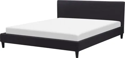 Obrázek produktu pro BELIANI postel černá čalouněná 180 x 200 cm s rámem a čelem