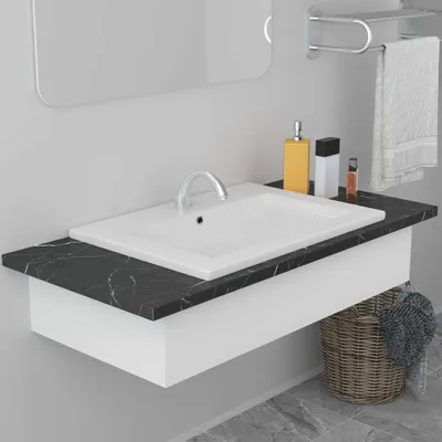 Obrázek produktu pro The Living Store Vestavné umyvadlo 61x39,5x18,5 cm keramické bílé