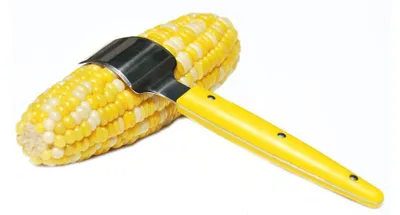 Maisbuttermesser, Edelstahl, gelb, ergonomisch