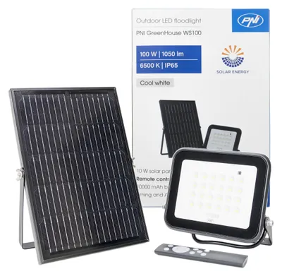 LED-Reflektor 50W mit Solarpanel, 6000mAh Akku, IP65, 6500K