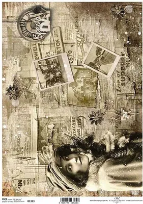Produktbild von ITD Reispapier Decoupage Bastelpapier Softpapier Serviettentechnik, Vintage R1323