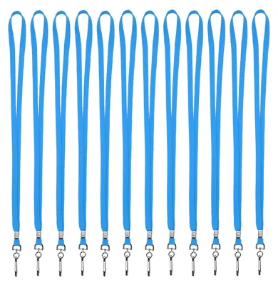 Produktbild von Set von 100 Neopren-Lanyards mit Drehhaken für Identifikation, Hellblau