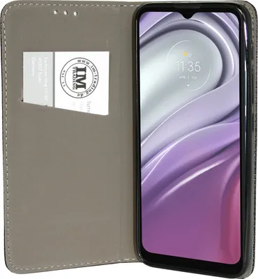 Produktbild von cofi1453®  Elegante Buch-Tasche Hülle Smart Magnet kompatibel mit MOTOROLA MOTO G20 Leder Optik Wallet Book-Style Cover Schale in Schwarz