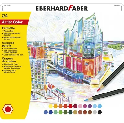 Image de Eberhard Faber EF-516124 Kleurpotloden Metaaletui A 24 Stuks
