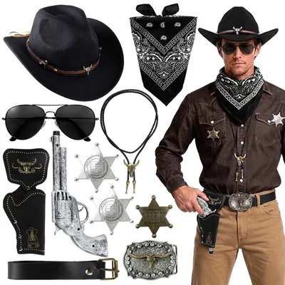 Produktbild von Cowboy Kostüm Zubehör Set für Themenpartys