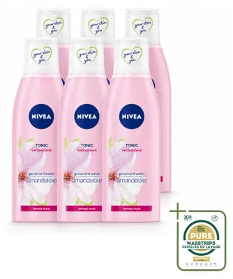 Produktbild von 6 x NIVEA Essentials Beruhigendes Gesichtswasser - für trockene & sensible Haut - 200 ml - Vorratspackung - 6 Stücke