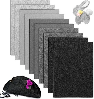 Image de Feutre gris 20 x 30 cm, 2 mm d'épaisseur, en polyester, pour les loisirs créatifs et la décoration