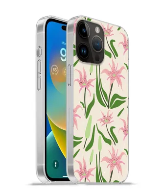 Produktbild von MuchoWow® Handyhülle Schutzhülle Hülle für Apple iPhone 14 Pro Max Blume - Rosa - Blatt Silikon Softcase Handy Hülle - Hardcover