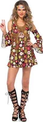 Produktbild von Flower Power Hippie Kostüm Kleid Karneval Fasching Größe: S