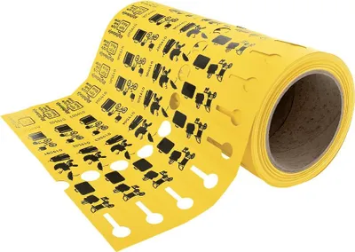 Produktbild von CombiCraft Gepäckabgabescheinein Gelb - 250x25mm - 500 Etiketten pro Rolle