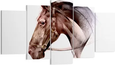Produktbild von Bild auf Leinwand - Leinwandbild - Pferd Abstraktion - 160x85cm - Wand Bild - Wanddeko - Wandbilder - Leinwanddruck - Bilder - Kunstdruck - Wanddekoration - Leinwand bilder - Wandkunst - EA160x85-4106
