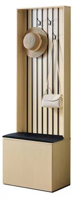 Productafbeelding van Kledingkast met zitbank, schoenenrekken en 4 haken, modern design