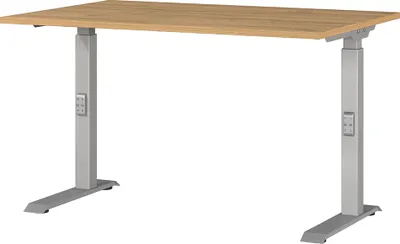 Produktbild von Schreibtisch 120cm, Eiche/silber, DUBA-01