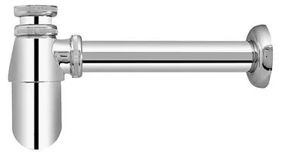 Produktbild von ASW Flaschengeruchsverschluss Geruchsverschluss Sifon, 1 1/4" x 32 mm, Rosette Ø 65 mm, Messing verchromt