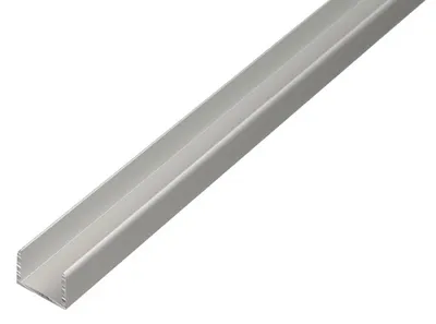 Produktbild von Alberts U-Profil, selbstklemmend | Aluminium, silberfarbig eloxiert | 2000 x 24,6 x 24 mm
