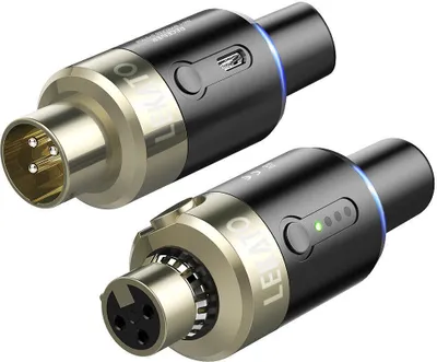 Produktbild von LEKATO Drahtlose Mikrofon Sender Empfänger 5,8 GHz Stecker Auf XLR Wiederaufladbare