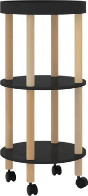 Obrázek produktu pro vidaXL Servírovací vozík 3 police černý 38x38x82 cm Dřevěný materiál a dřevo