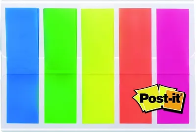 Produktbild von Post-it Haftstreifen Index Maße: 11,9 x 43,2 mm (B x H) Farbe: 1 x blau, 1 x grün, 1 x gelb, 1 x