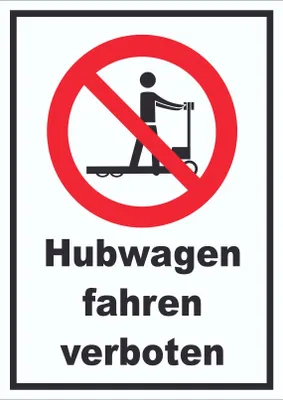 Produktbild von Schild Hubwagen fahren verboten A3 (297x420mm)