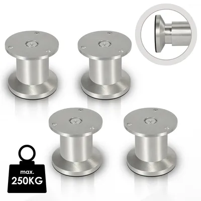 Obrázok produktu pre Jiubiaz 4x Nábytkové nohy Nábytkové nohy Hliníkové nohy Priemer 40 mm Výška 60 mm Čierna Nastaviteľná výška
