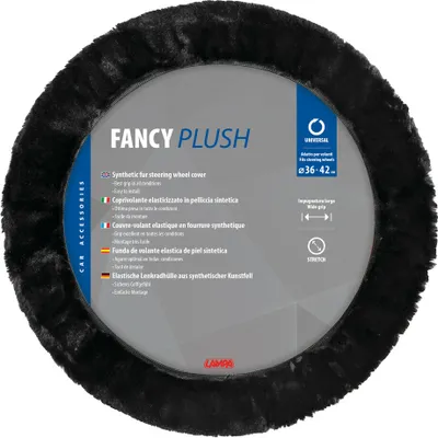 Immagine prodotto di Coprivolante in ecopelliccia fantasia in nero diametro 36-42 cm