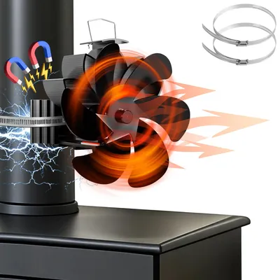 Obrázok produktu pre Peviasot 6-krídlový magnetický ventilátor do komína, ventilátor do krbovej vložky, ventilátor do drevenej pece a komína, ventilátor do komína poháňaný teplom, ventilátor do krbovej vložky