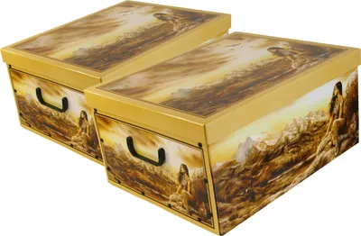 Produktbild von Ordnungsboxen Deko Karton 2er Set Box Clip 'Akai' Aufbewahrungsbox für Haushalt Büro Wäsche Geschenkbox Dekokarton Sammelbox Mehrzweckbox Ordnungskarton Ordnungsbox Geschenkekarton