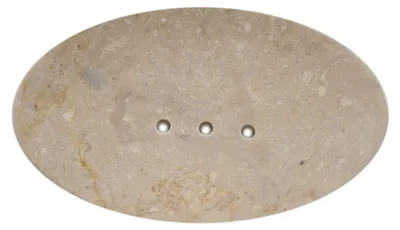 Produktbild von Tokoindah Marmor Seifenschale oval – in Handarbeit gefertigt, rutschfest mit Silikonfüßen – Seifenhalter & Seifenablage für Badezimmer, Waschtisch und Dusche