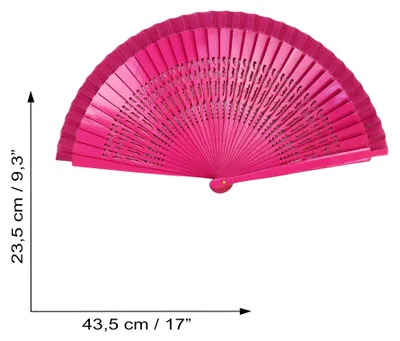 Produktbild von Fächer - Wedel - faltbarer Fächer - Handfächer - einfarbig - groß - pink