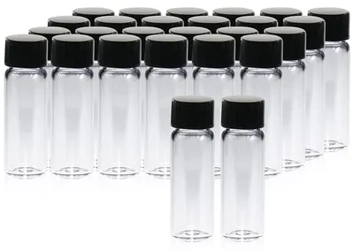 Image de Flacons en verre de 3 ml, lot de 20, avec bouchon à vis, résistants aux produits chimiques, pour usage en laboratoire et pour le stockage