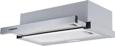 Immagine prodotto di Cappa aspirante VIESTA® 60 cm Cappa piatta da incasso estraibile Acciaio inox Scarico/ricircolo 333,8 m³/h 59–64 dB Classe energetica B