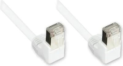 Produktbild von Patchkabel, Cat. 5e, F/UTP, beidseitig 90° nach unten gewinkelt, weiß, 15m, Good Connections®