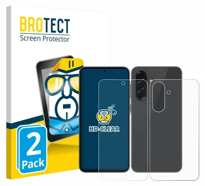 Product packaging and screen protectors for a Samsung Galaxy A36 5G.