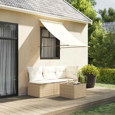 Produktbild von Markise Einziehbar Creme 100x150 cm Stoff und Stahl