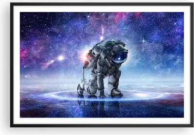 Produktbild von Gerahmtes Poster - Schwarzer Rahmen - Kosmonaut Weltraum - 91,5x61 cm - Wand Bild - Wanddeko - Wandbilder - Kunstposter - Wandposter - Bilderrahmen - Bilder - Kunstdruck - Wandbild - P2BAA91x61-3985